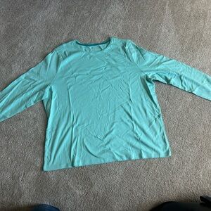Talbots Light Aqua Long Sleeve Crewneck Top